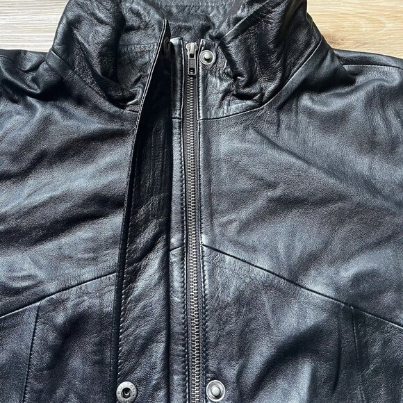 Jessica London Women's Plus Size A-Line Zip Front Leather Jacket - Size 20 - Picture 9 of 16